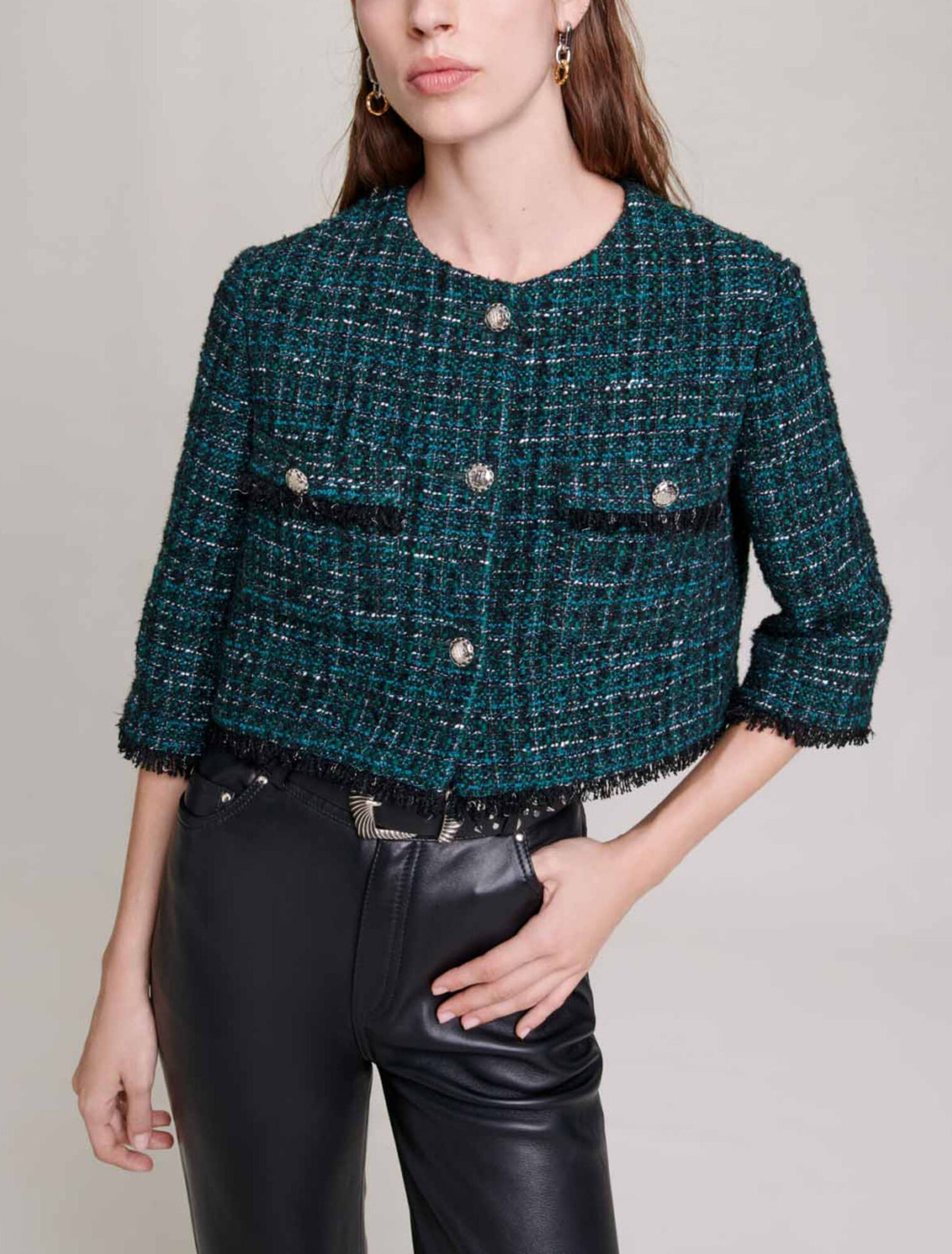 Chaqueta corta de tweed