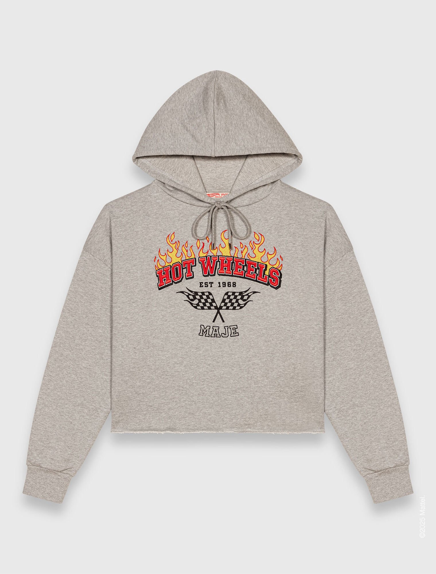 Sudadera corta con logotipo bordado