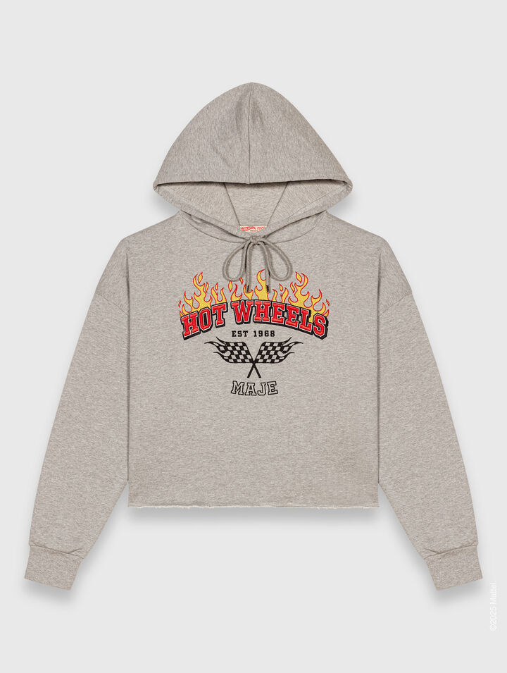 Sudadera corta con logotipo bordado