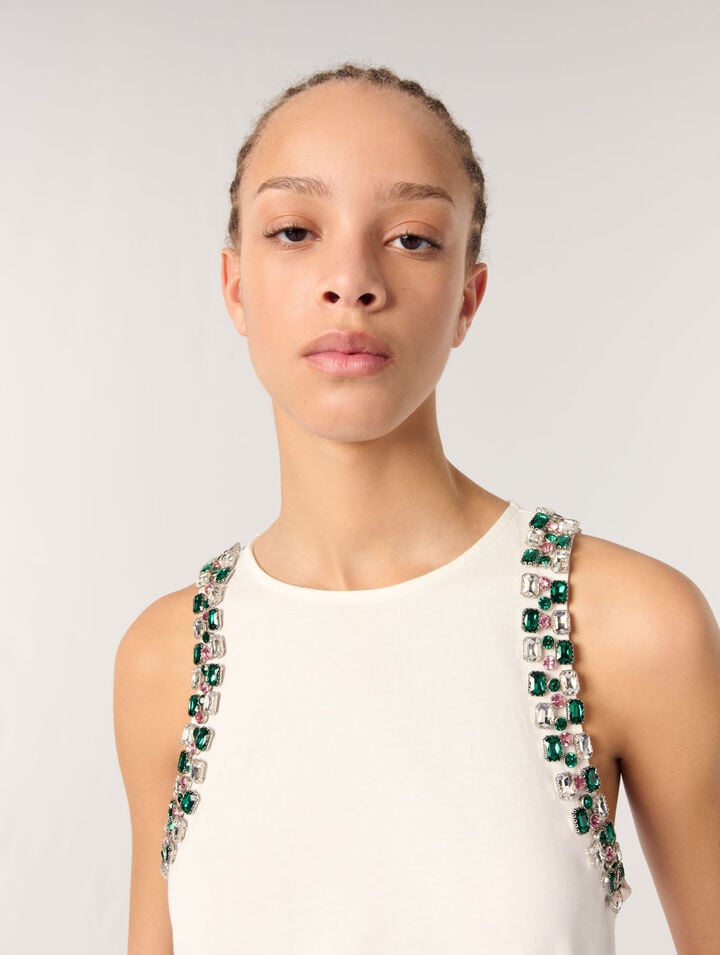 Camiseta de tirantes con strass