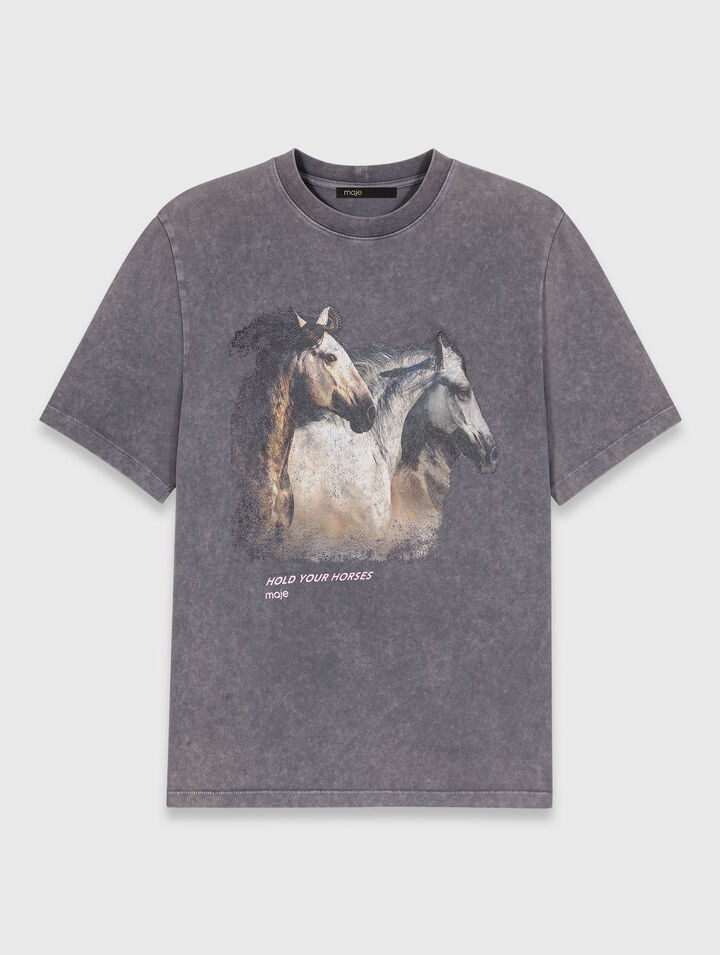 Camiseta con estampado de caballo