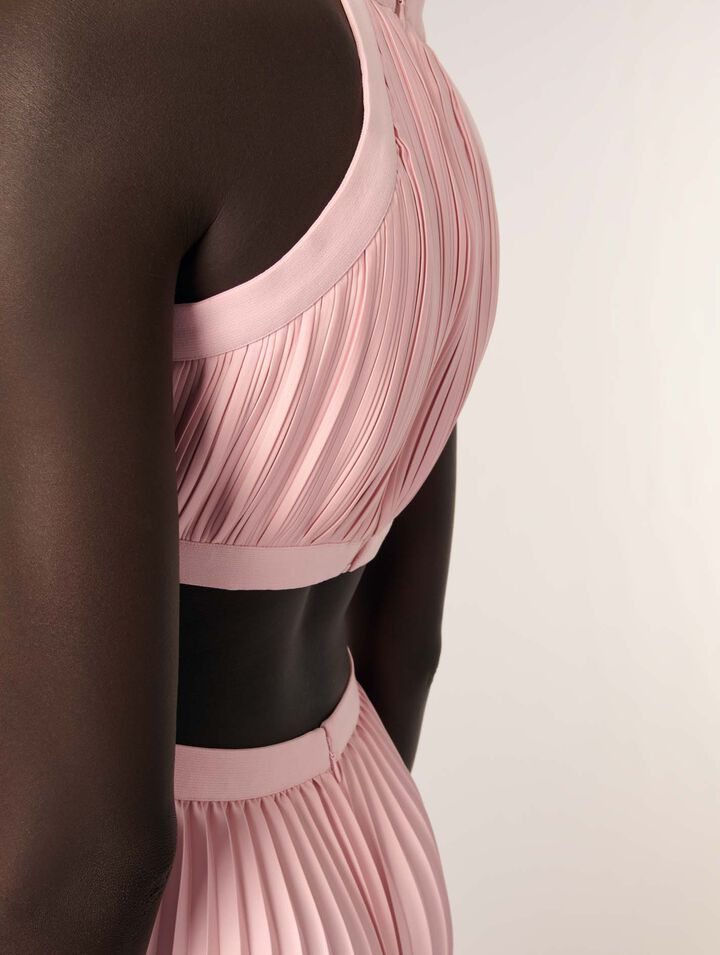 Vestido largo plisado