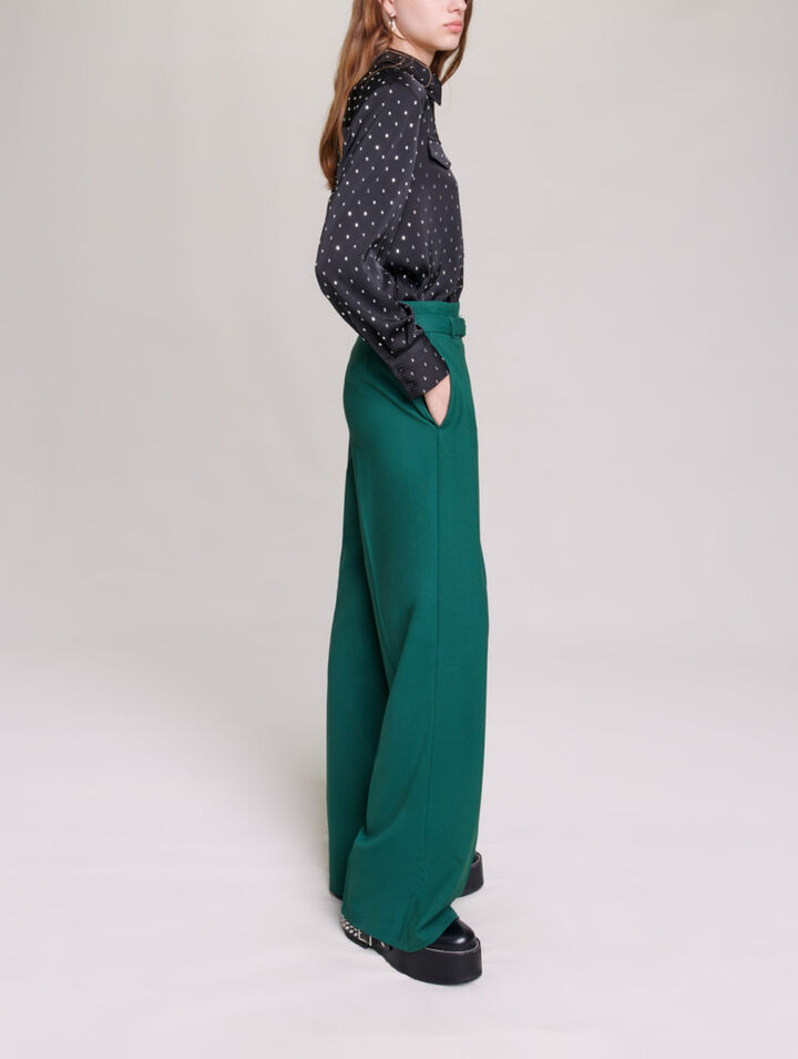 Camisa satinada con strass