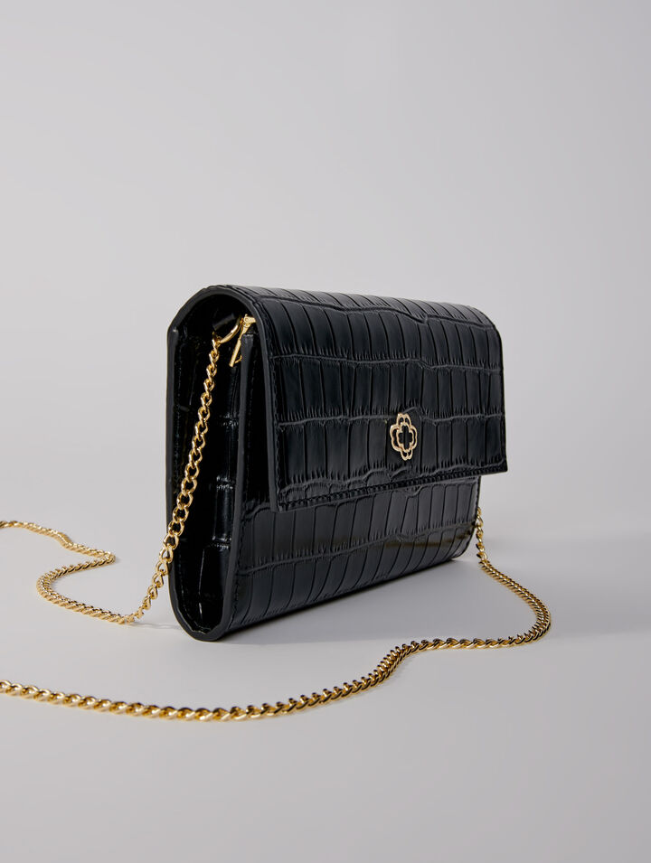 Bolso en cuero repujado de cocodrilo