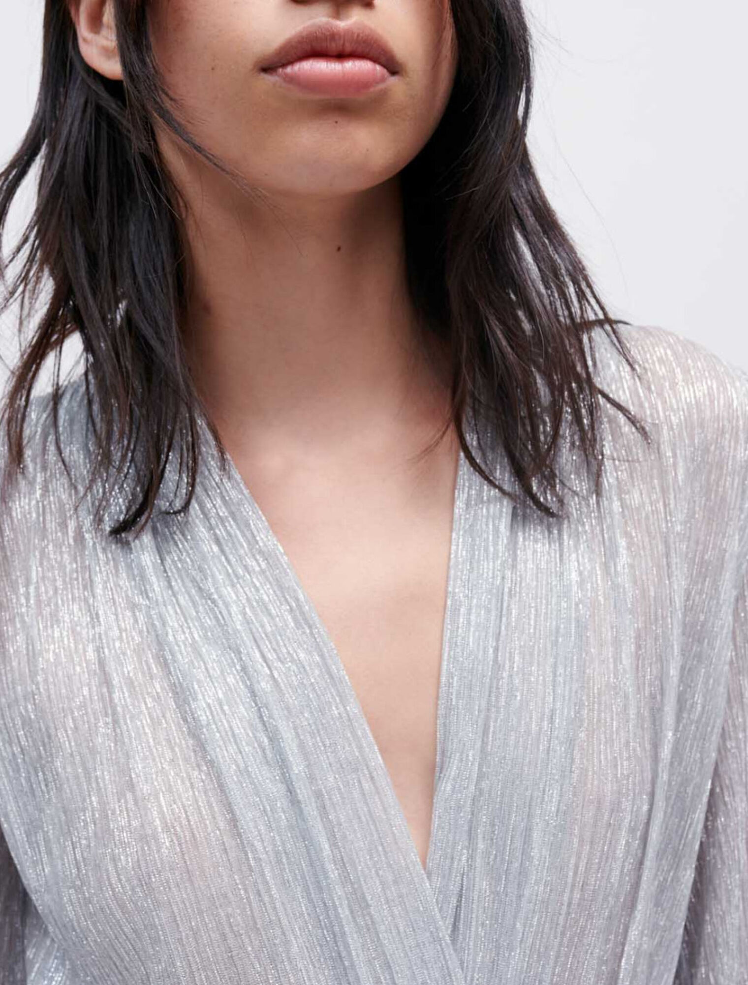 Vestido drapeado de lurex