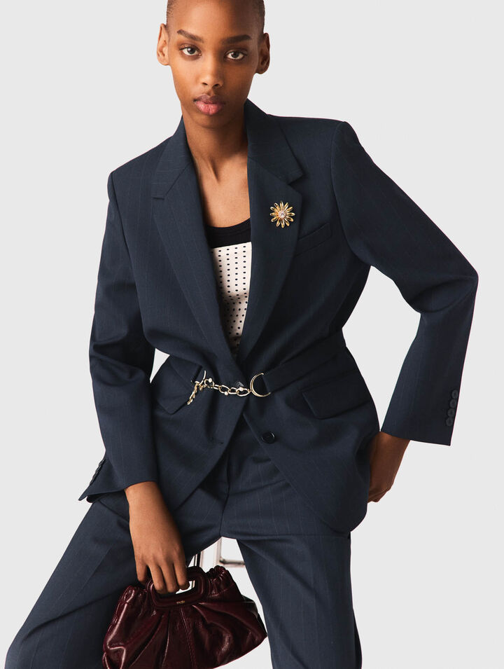 Chaqueta de traje a rayas