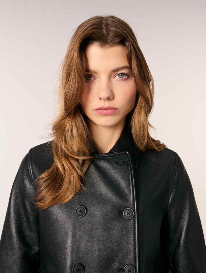 Chaqueta corta de piel