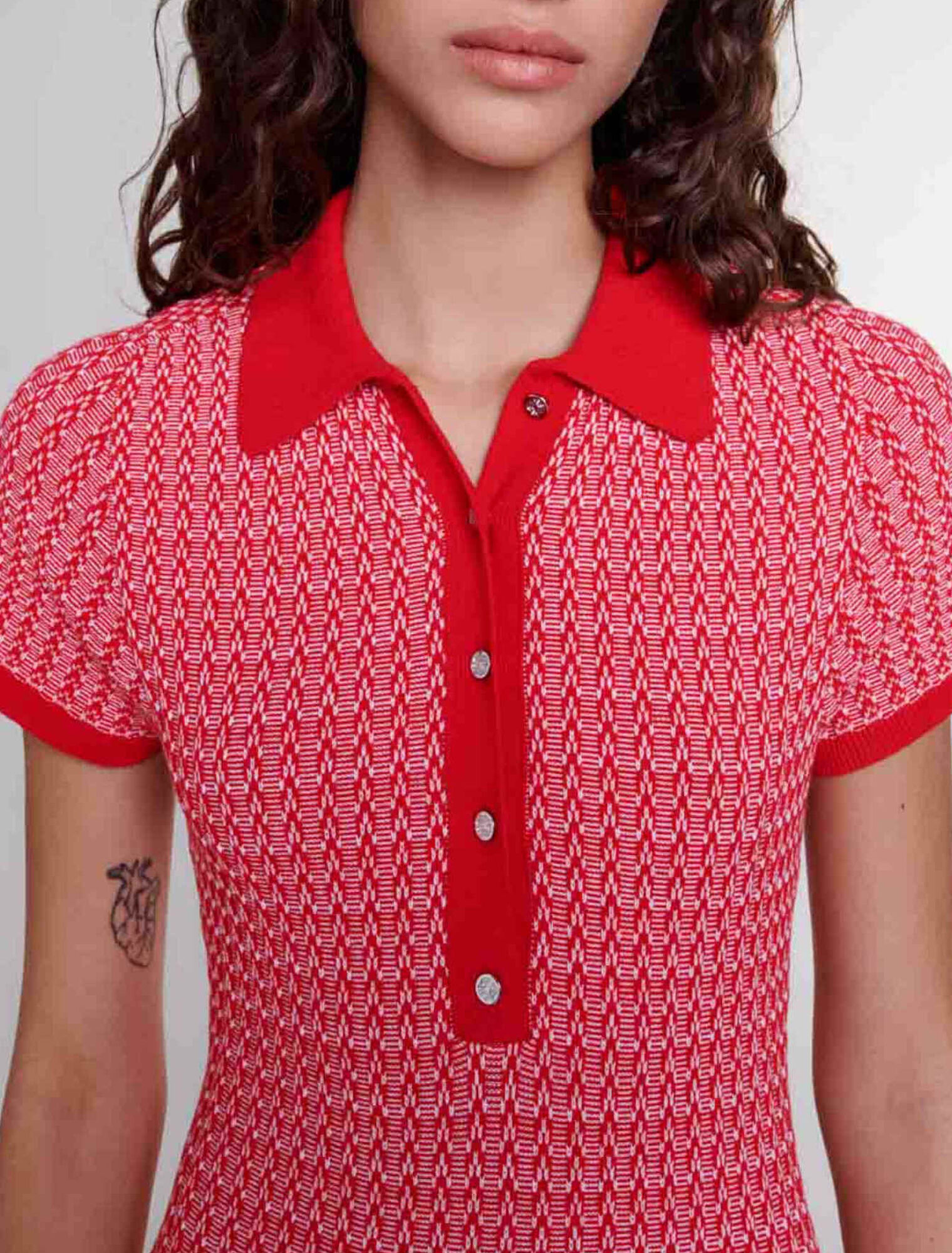Vestido largo de punto de espiga