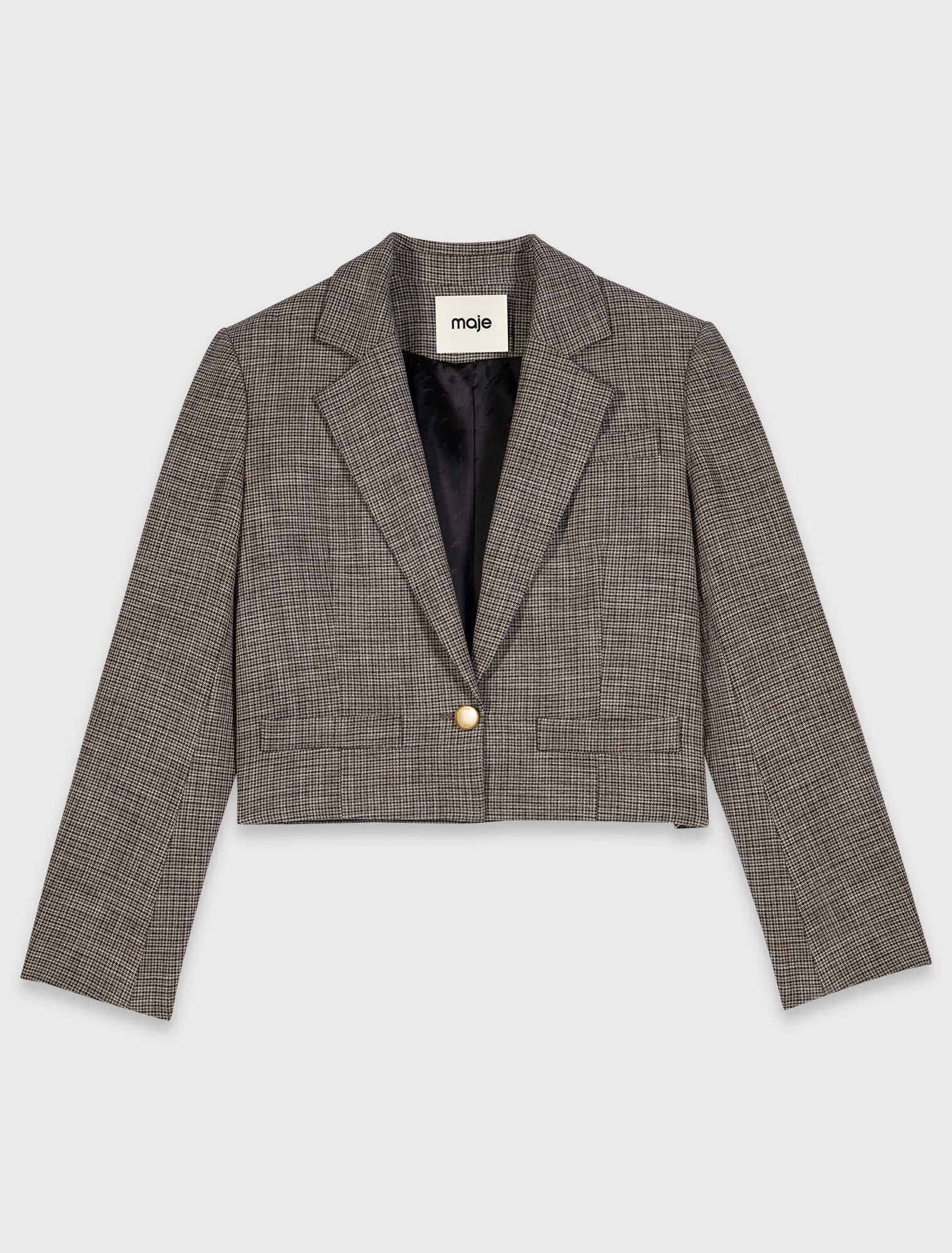 Chaqueta de traje corta a cuadros