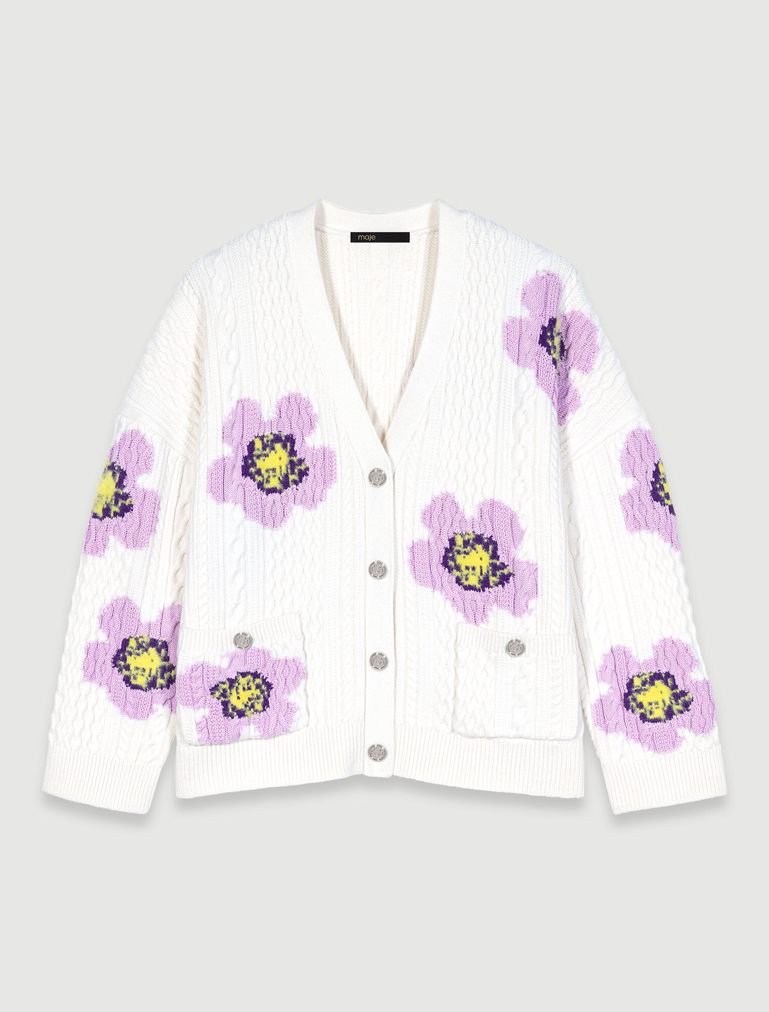 Cárdigan de punto con flores