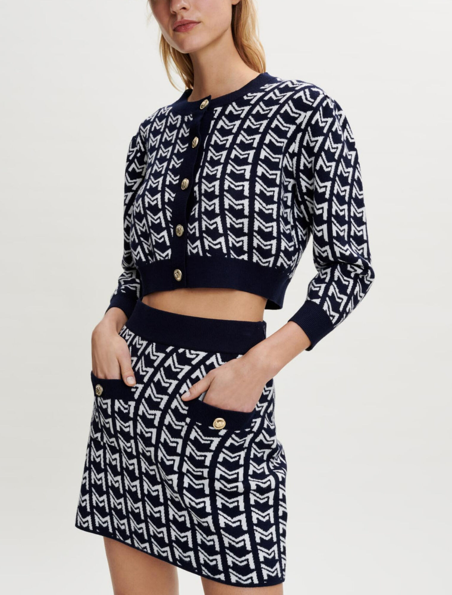 Falda de jacquard con monograma 