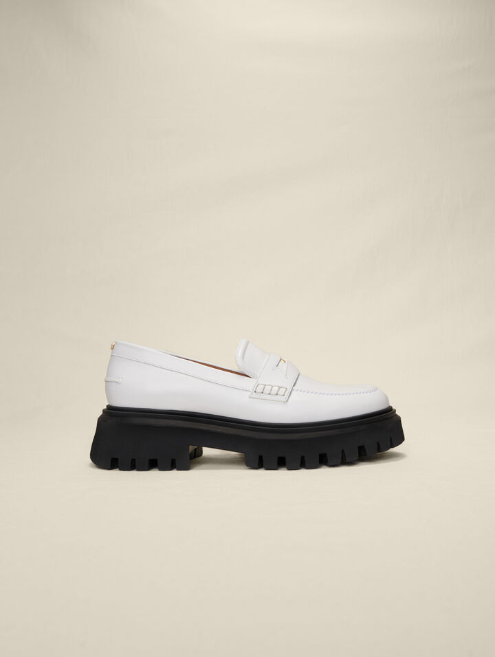Mocasines de plataforma de piel