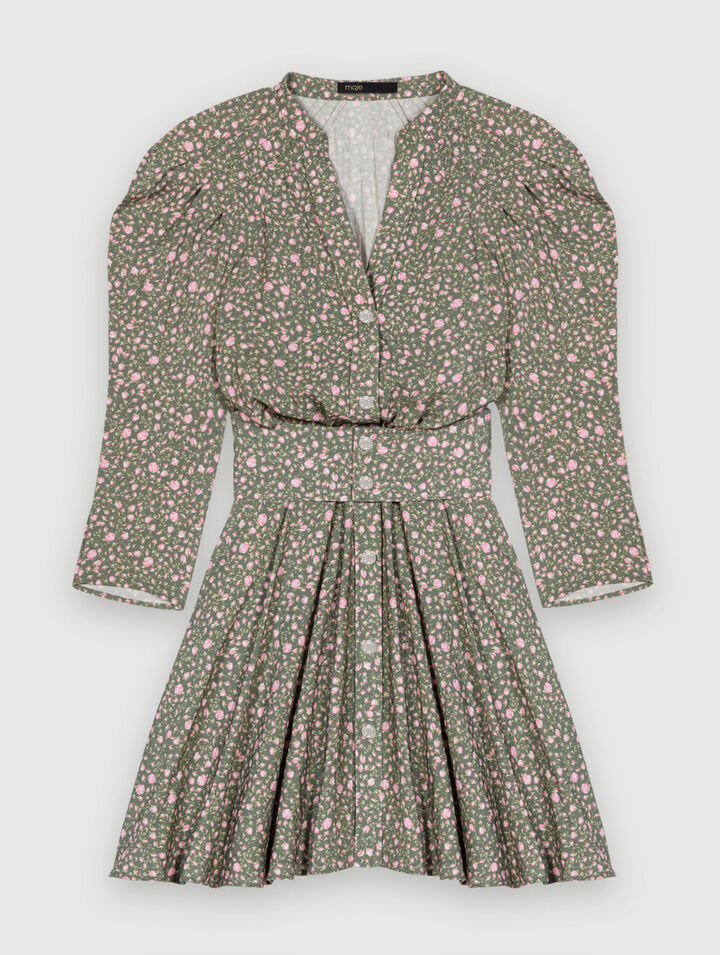 Vestido corto con mangas voluminosas
