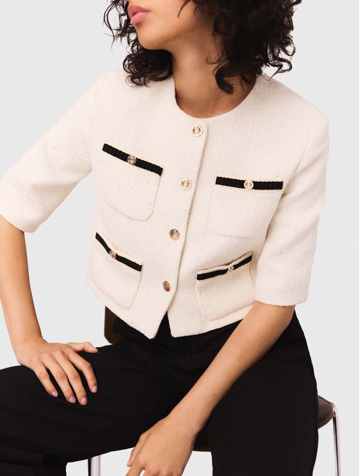 Chaqueta corta de tweed y lúrex