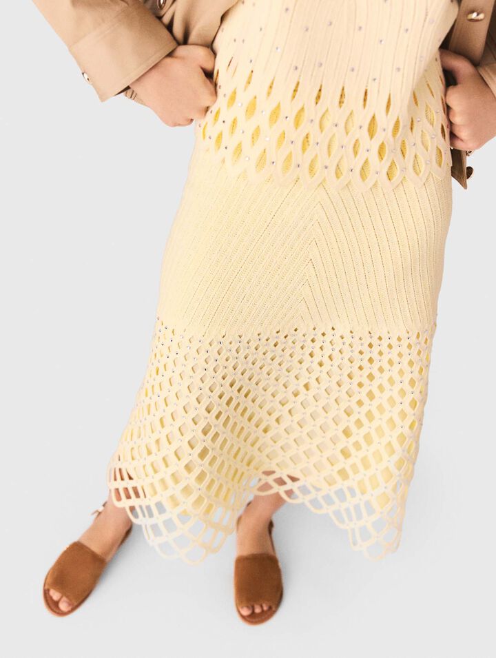 Falda de ganchillo forro extra&iacute;ble