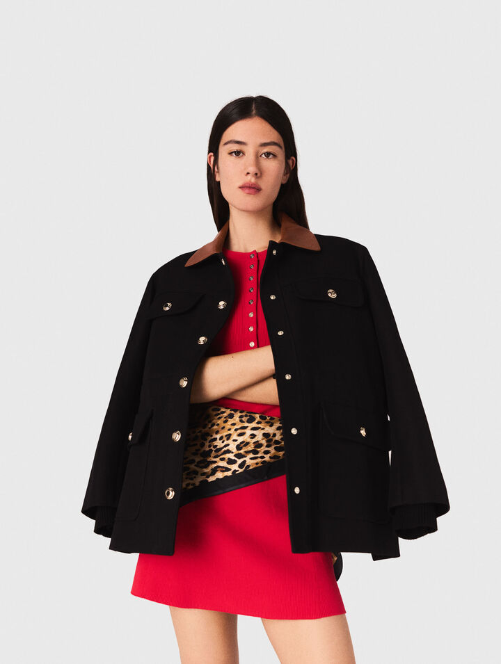 Parka cuello piel