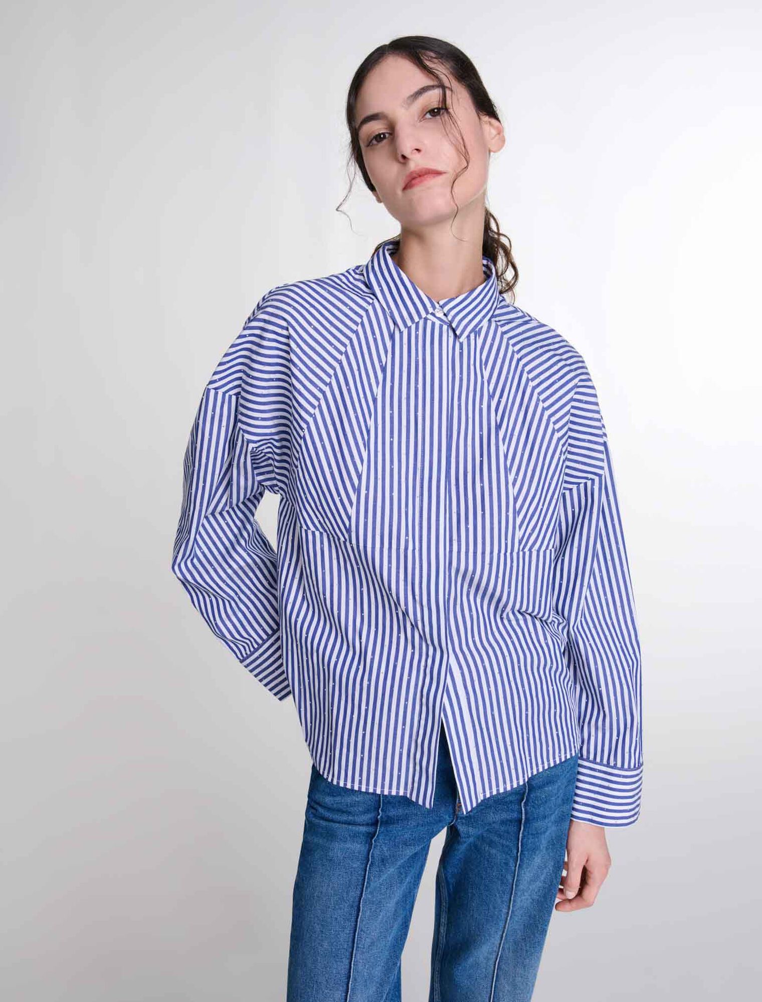 Camisa de rayas con pedrería