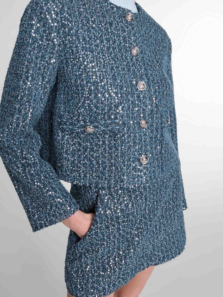 Chaqueta de tweed con lentejuelas