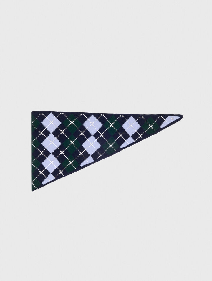 Pa&ntilde;uelo triangular de lana argyle
