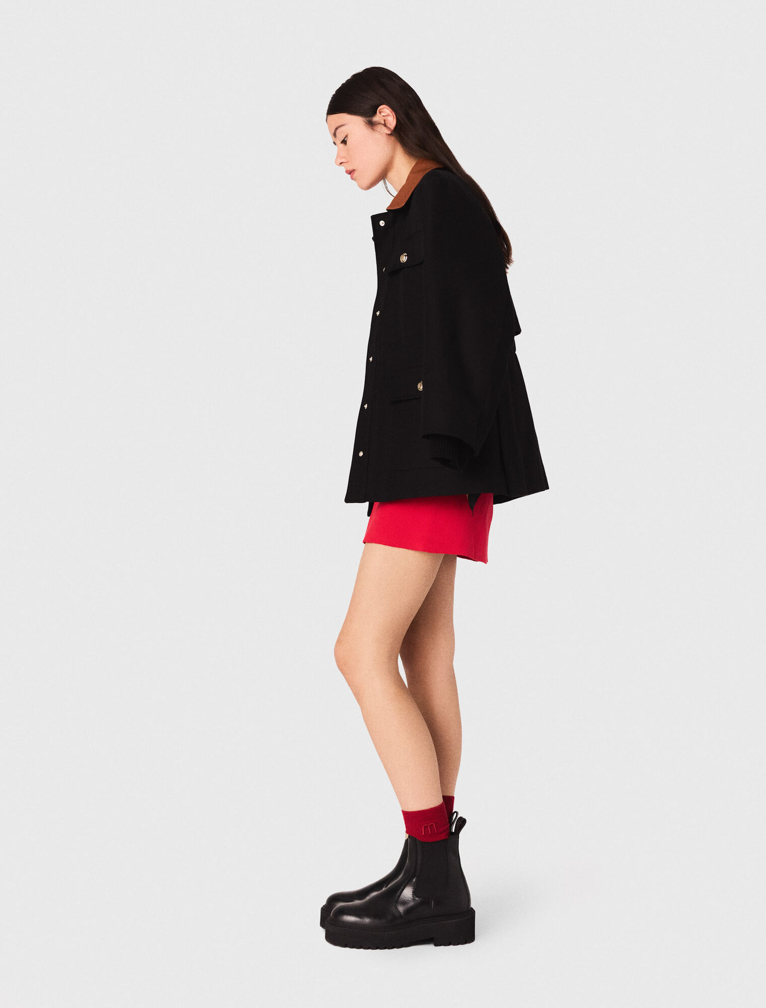 Parka cuello piel