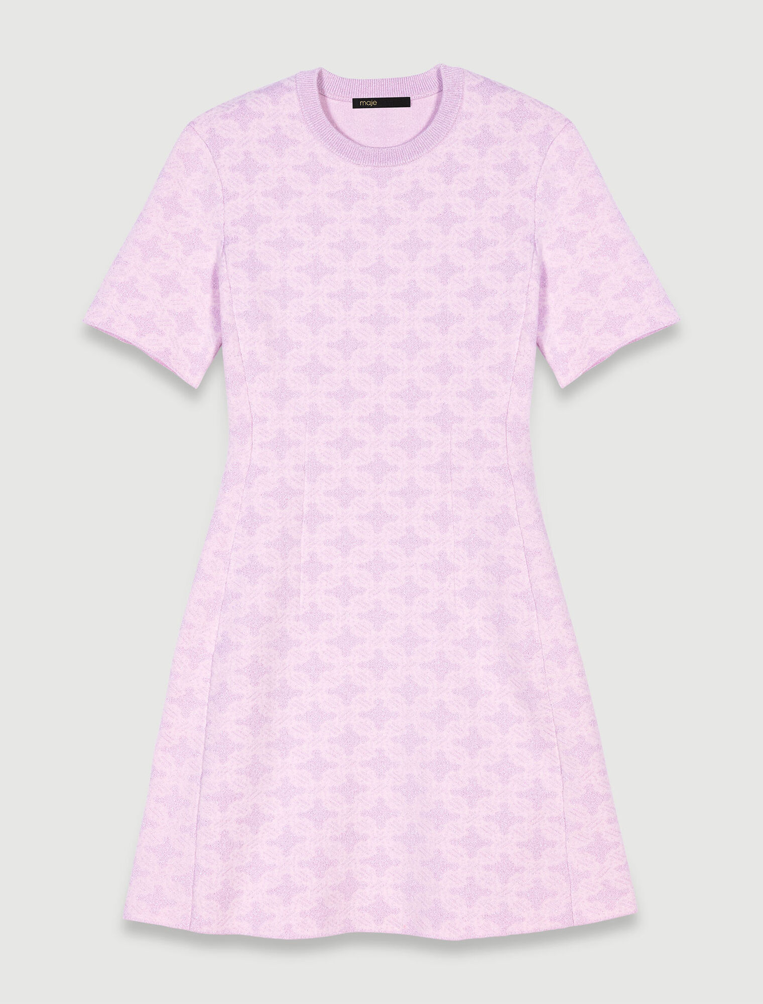 Vestido corto de punto jacquard