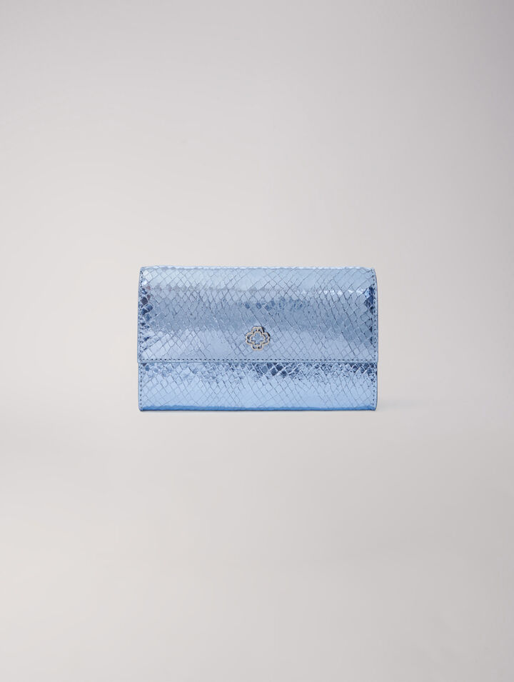 Cartera de piel estampado pitón