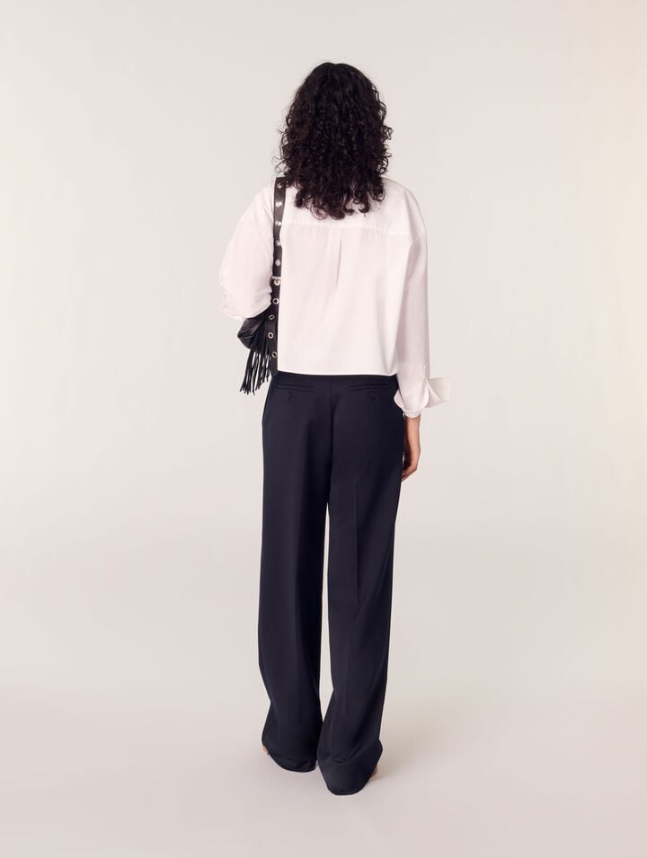 Camisa corta con cuello bordado