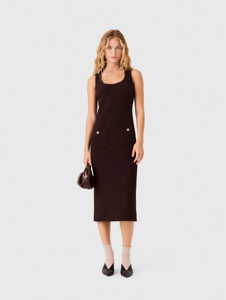 Vestido midi de tweed