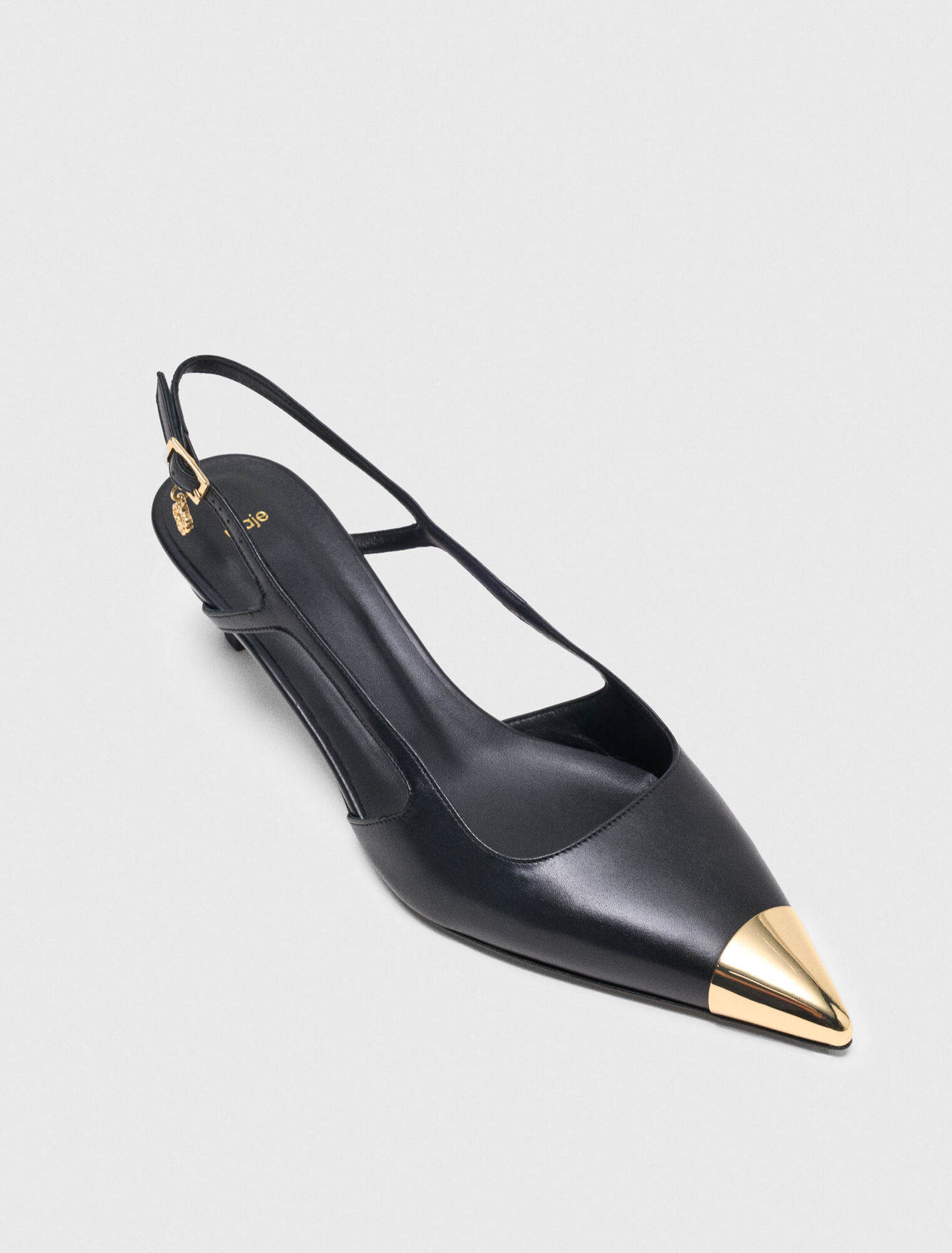 Zapatos de tacón slingback de piel