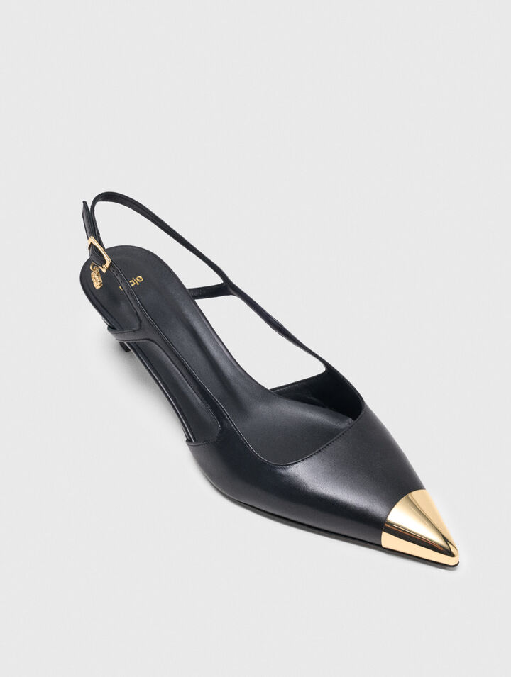 Zapatos de tacón slingback de piel