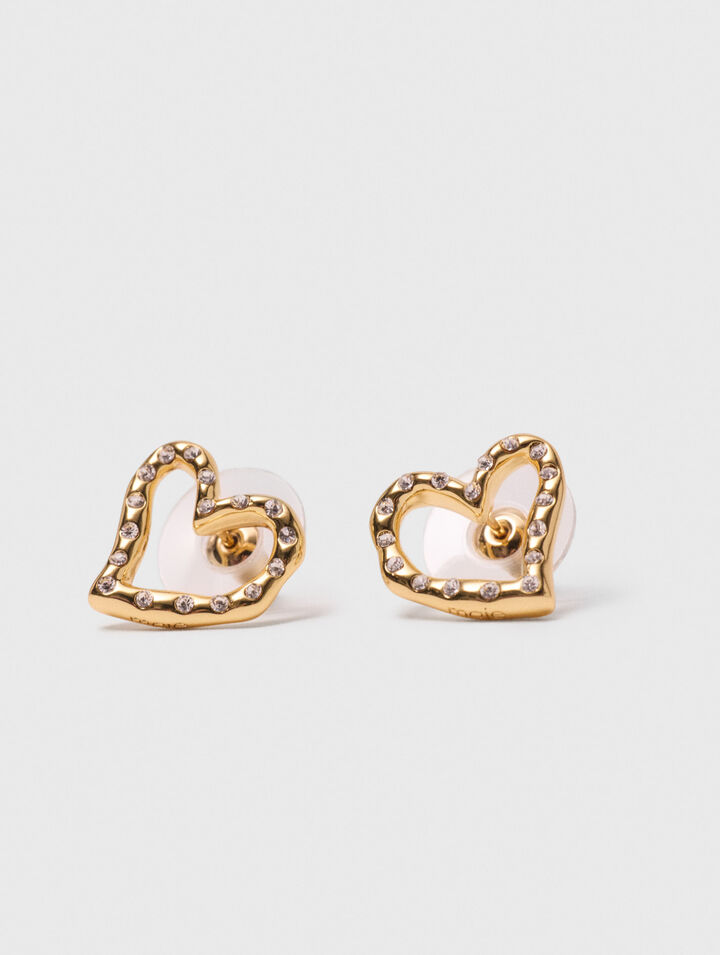 Pendientes de corazón con strass
