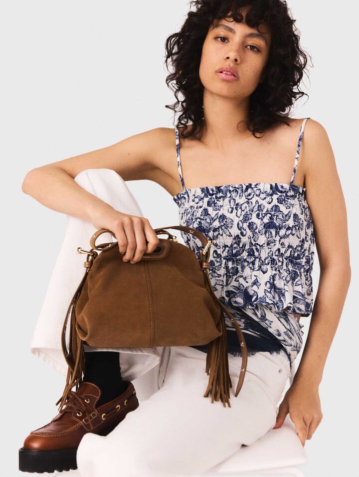 Top fruncido estampado