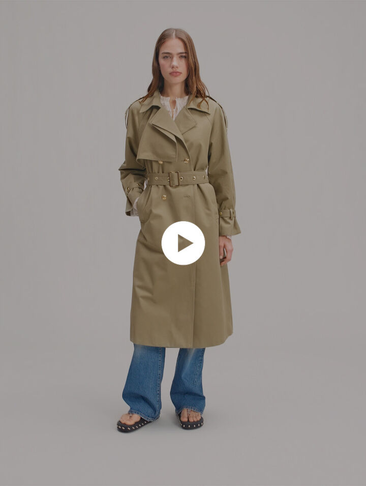 Trench clavos y cuello desmontable