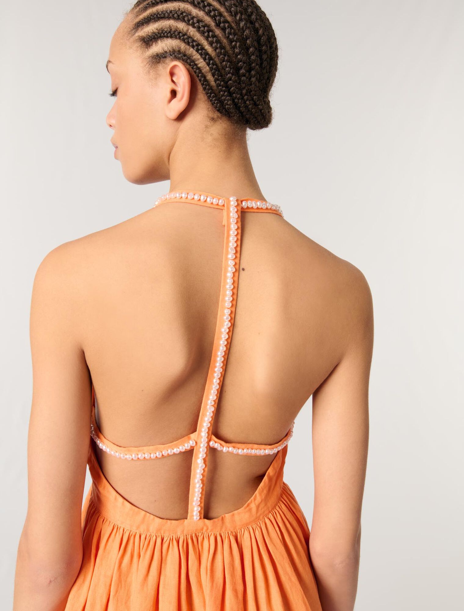 Vestido corto de lino