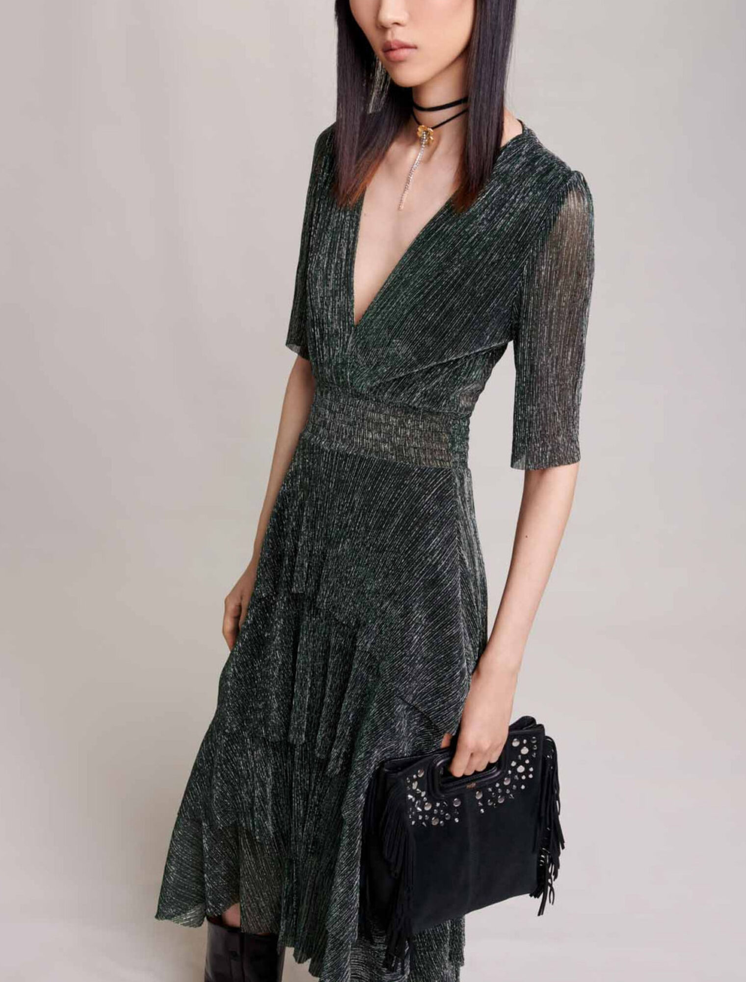 Vestido totalmente de lamé