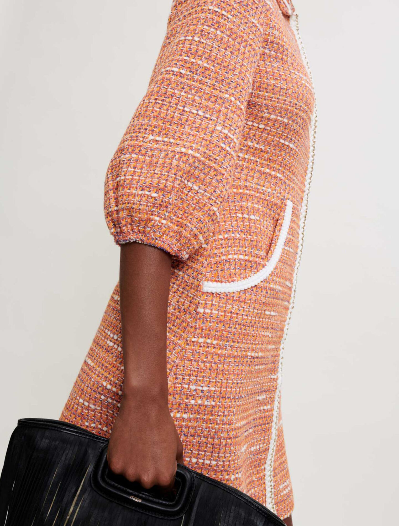 Vestido de tweed con trenzas