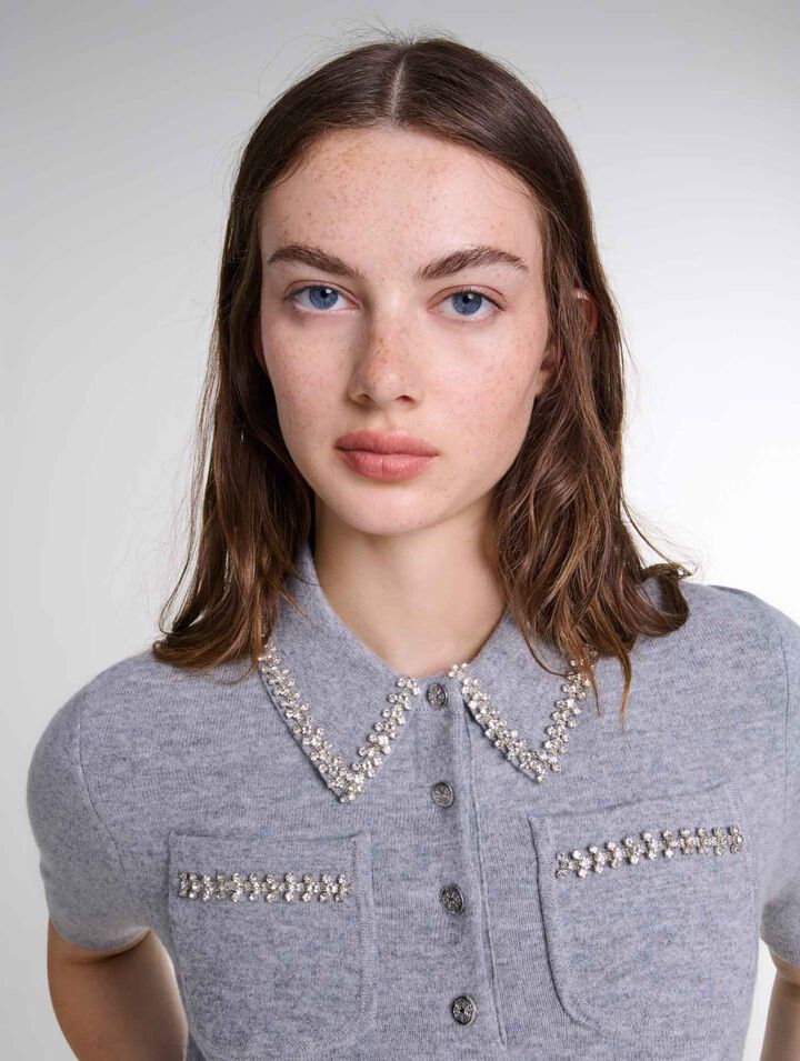 Jersey de punto con strass