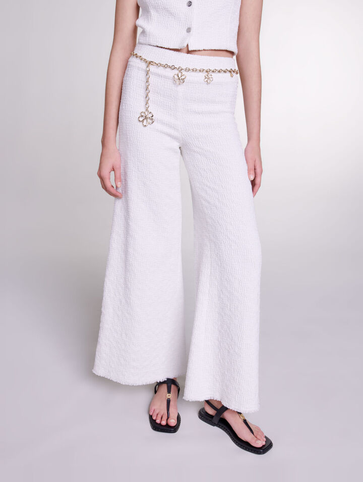 Pantalón ancho de tweed