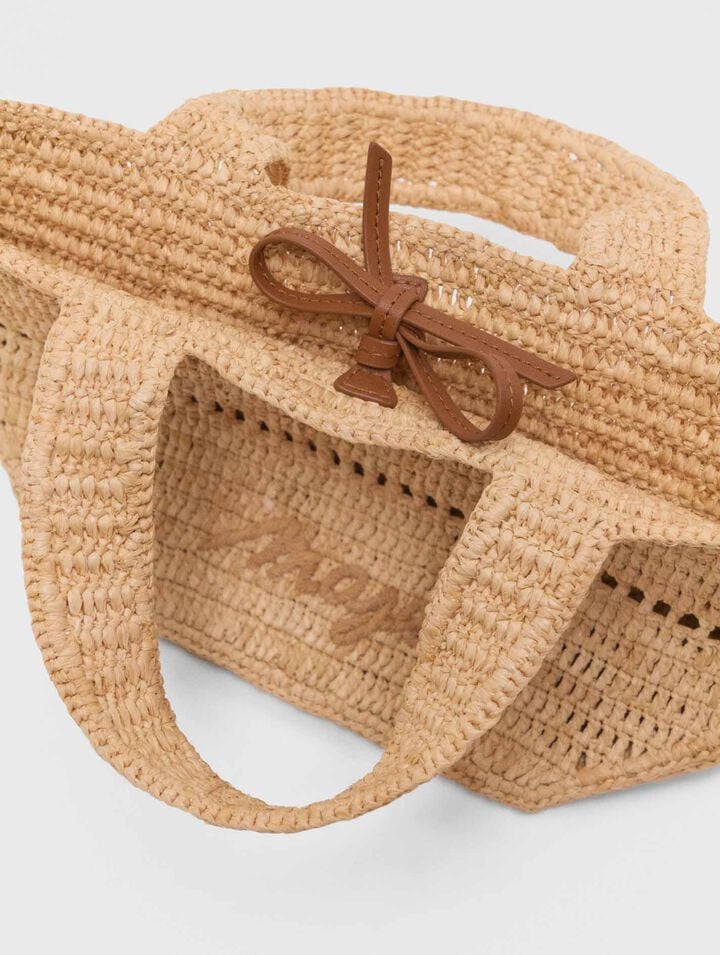 Minibolso cabás en rafia natural