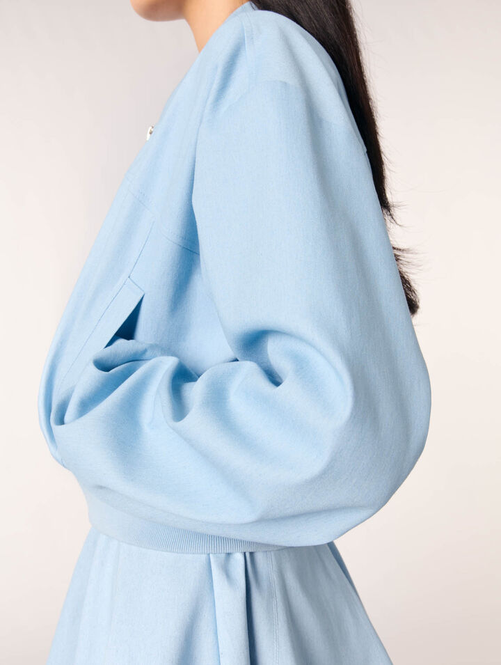 Cazadora bomber corta de denim