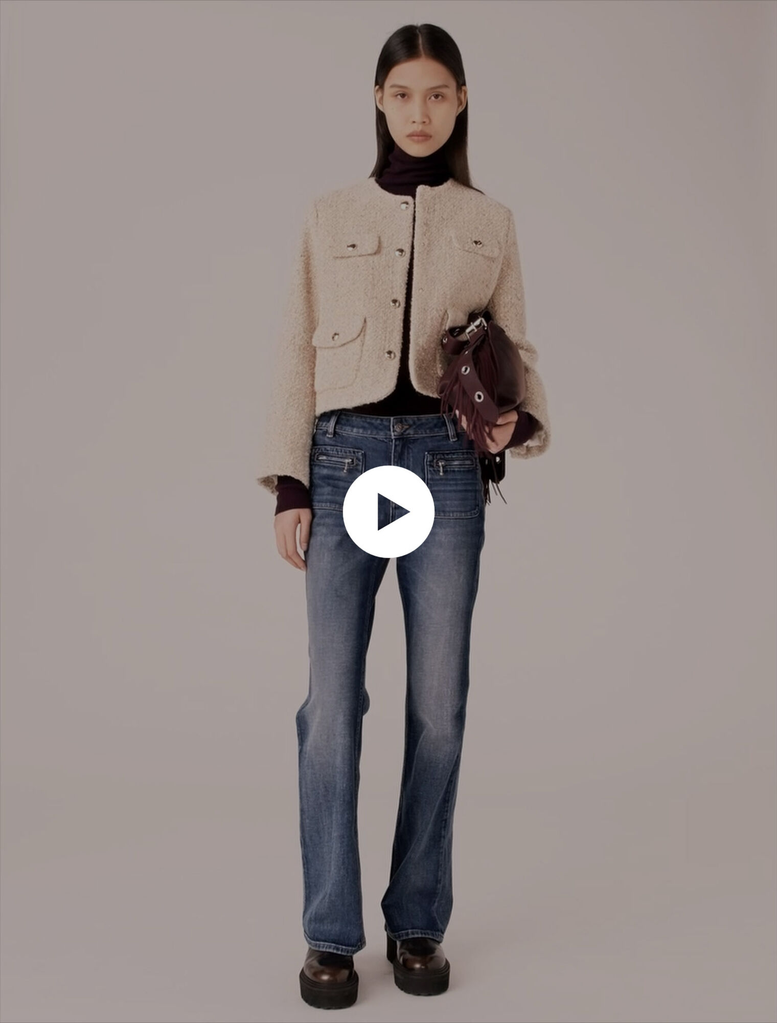 Chaqueta corta de tweed bouclé