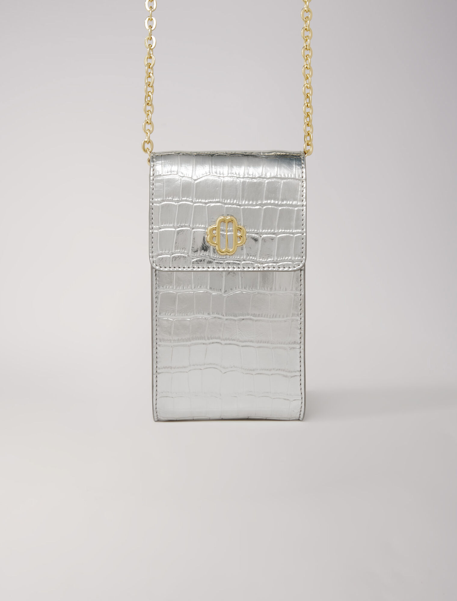 Bolso de cuero estampado metalizado