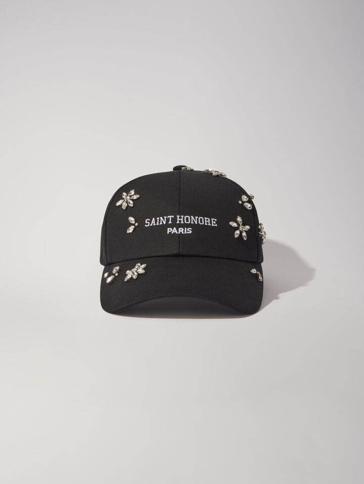 Gorra de algodón y strass
