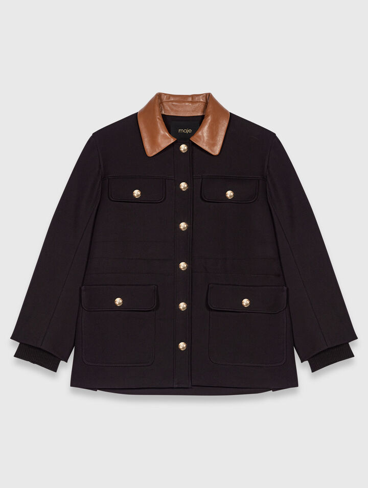 Parka cuello piel desmontable