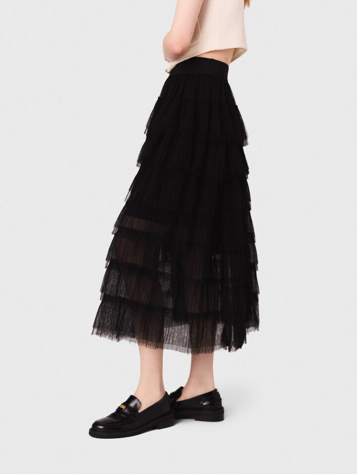 Falda midi en tul