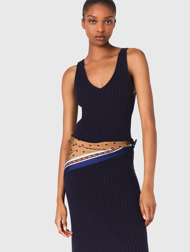 Vestido de punto con jersey desmontable