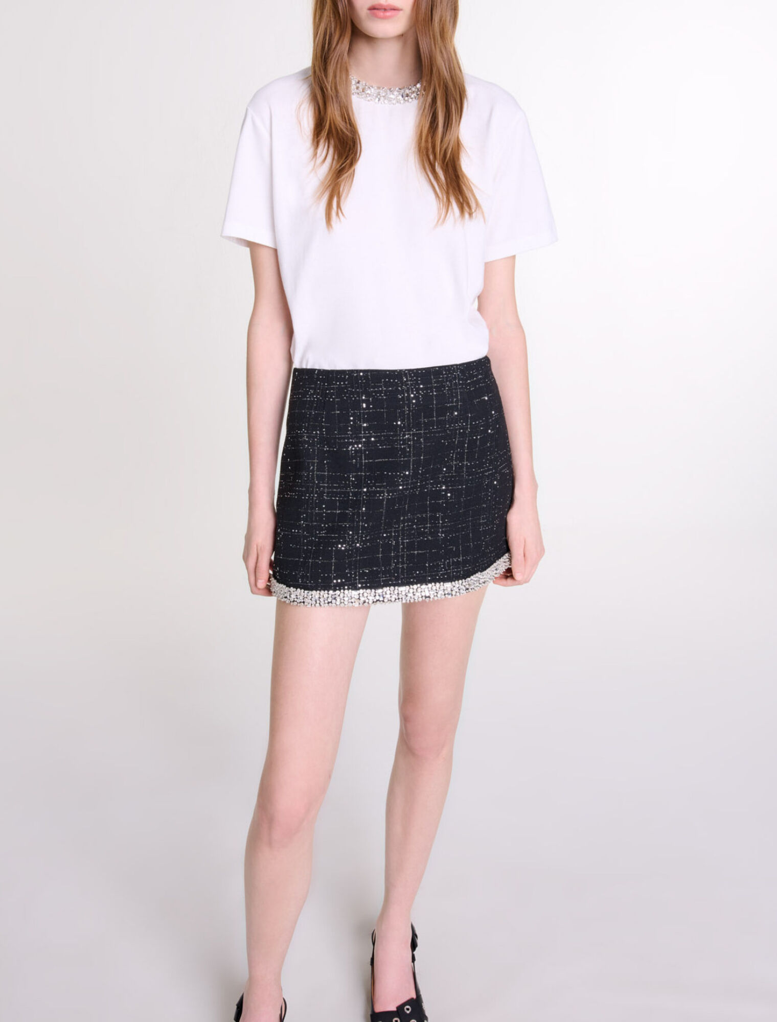Falda corta de lentejuelas