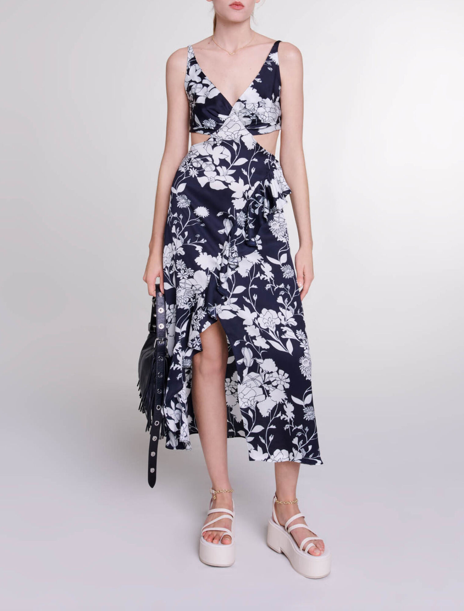 Vestido largo calado