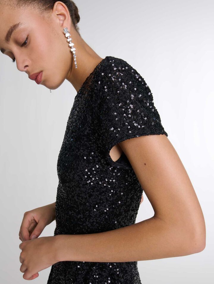 Vestido corto con lentejuelas