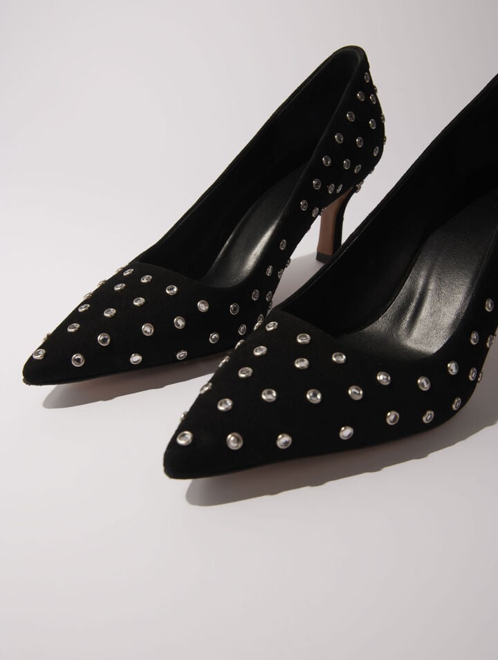 Tacones de punta fina con strass